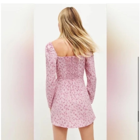 NEW Reformation Rosalie Floral Pink Dress, SIZE 12 0912 - Picture 4 of 9